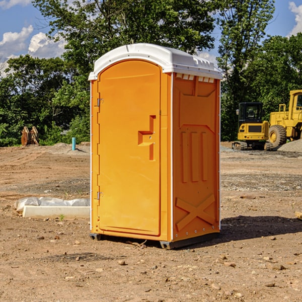 how often are the portable restrooms cleaned and serviced during a rental period in Franklin County